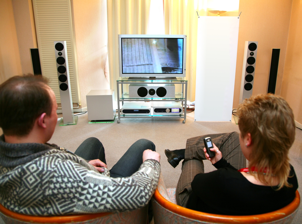 couple with home theater